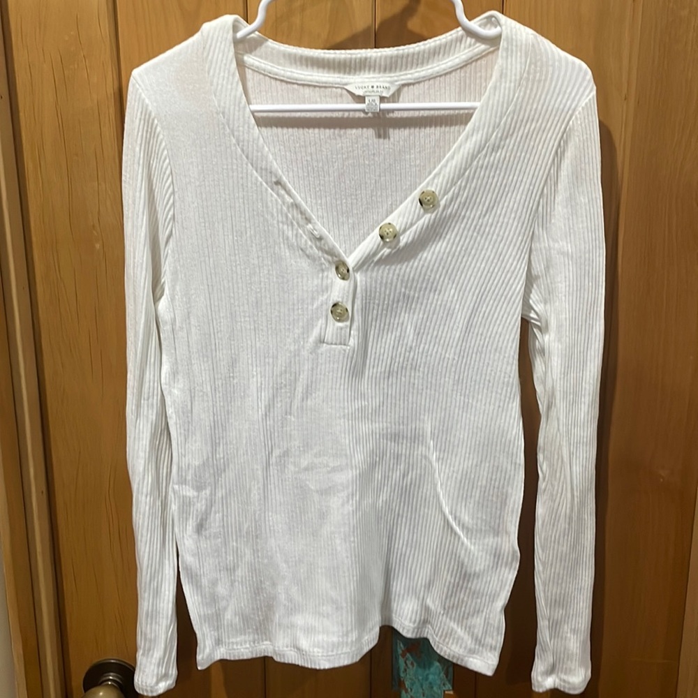 Lucky Brand Ribbed Long Sleeve Shirt